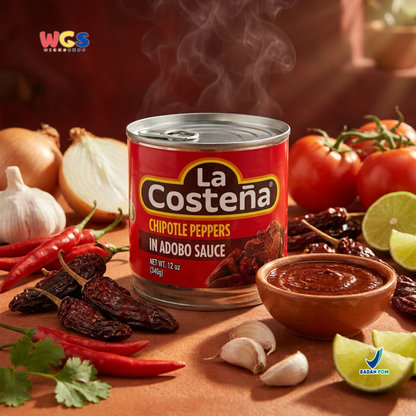 La Costeña Chipotle Peppers In Adobo Sauce 340g - Cabai Chipotle Saus Adobo Meksiko