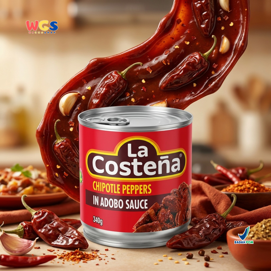 La Costeña Chipotle Peppers In Adobo Sauce 340g - Cabai Chipotle Saus Adobo Meksiko