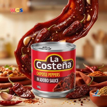 La Costeña Chipotle Peppers In Adobo Sauce 340g - Cabai Chipotle Saus Adobo Meksiko
