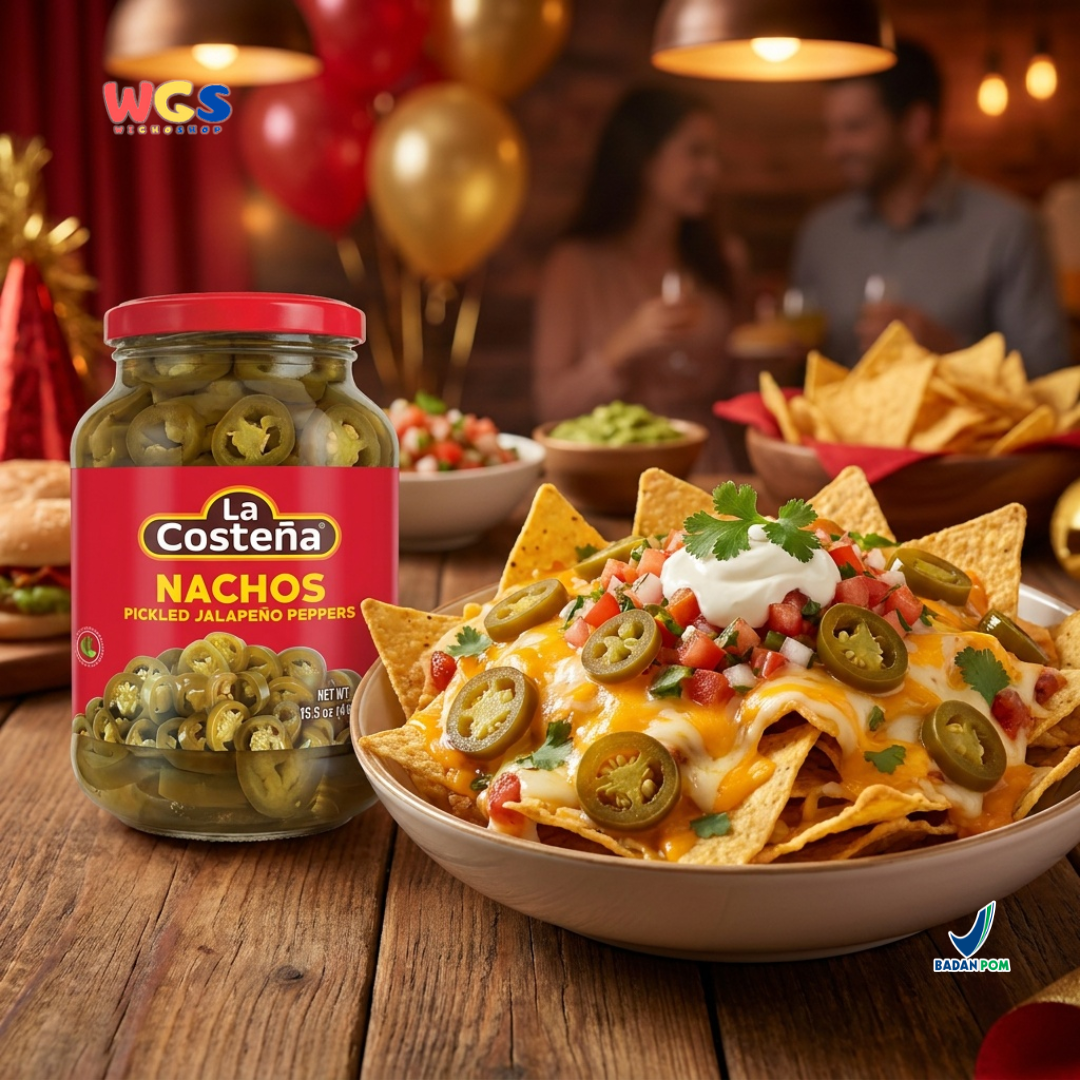 La Costeña Nachos Pickled Jalapeño Peppers 440g - Jalapeno Slice Acar untuk Burger, Pizza & Taco