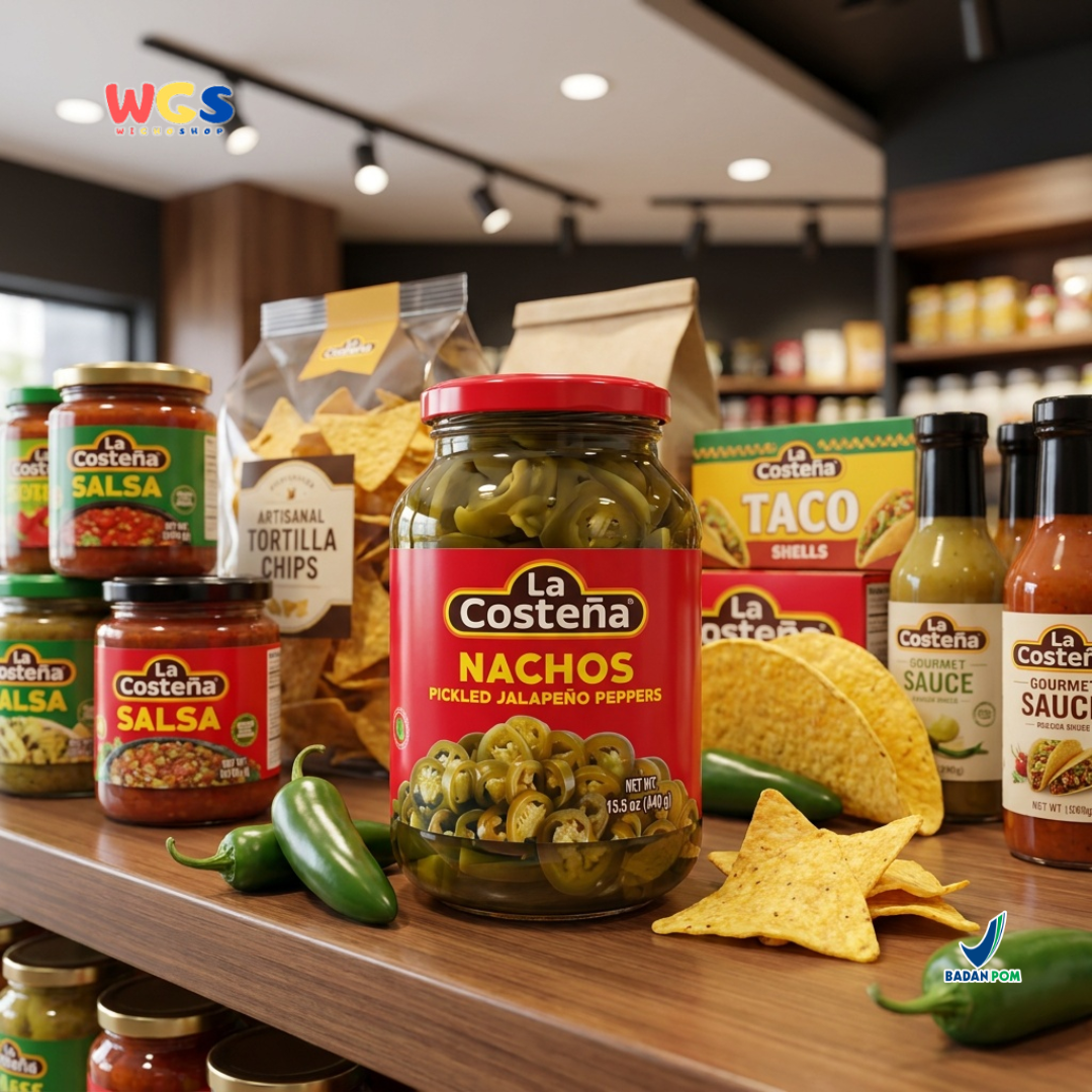 La Costeña Nachos Pickled Jalapeño Peppers 440g - Jalapeno Slice Acar untuk Burger, Pizza & Taco