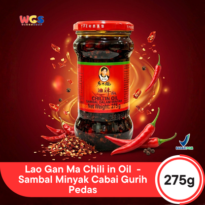 Lao Gan Ma Chili in Oil 275g - Sambal Minyak Cabai Gurih Pedas