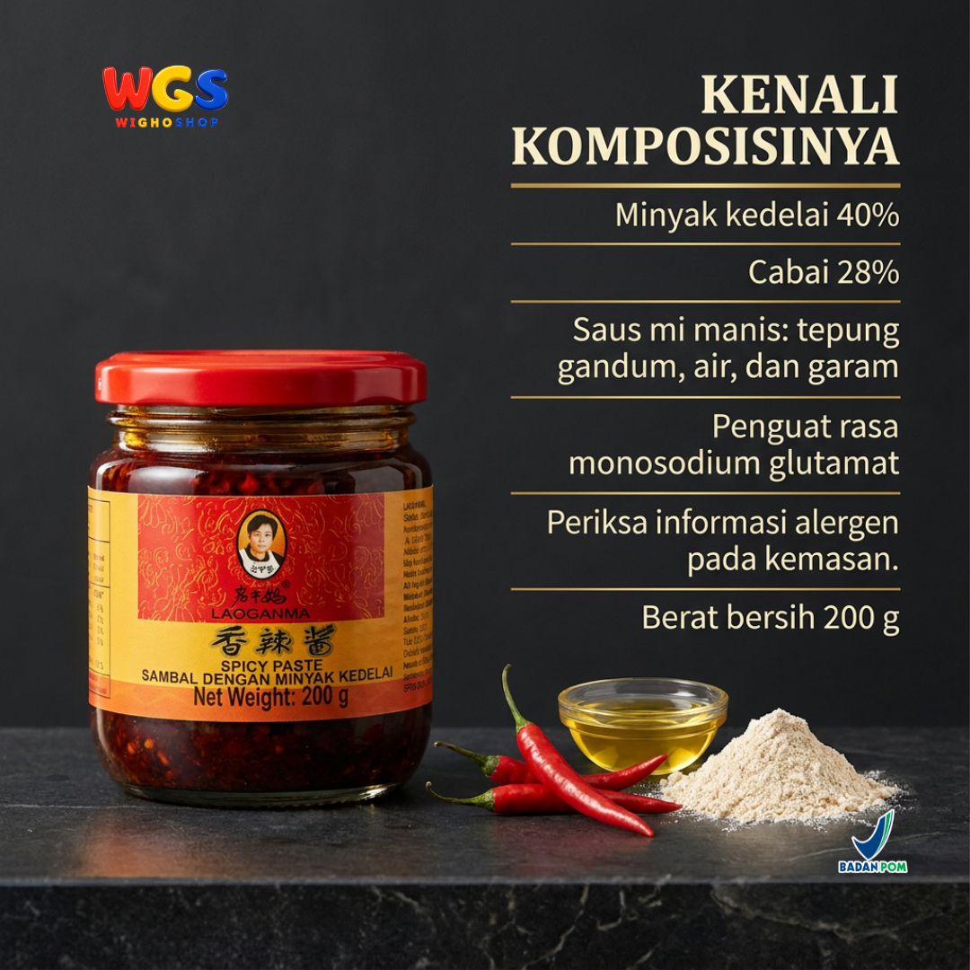 Lao Gan Ma Spicy Paste 200g - Sambal Chili Oil Minyak Kedelai untuk Mie, Dimsum & Tumis