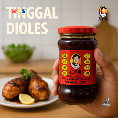 Lao Gan Ma Black Bean Chili Sauce Sambal Kedelai Hitam 280g – Sambal Pedas Gurih Tiongkok