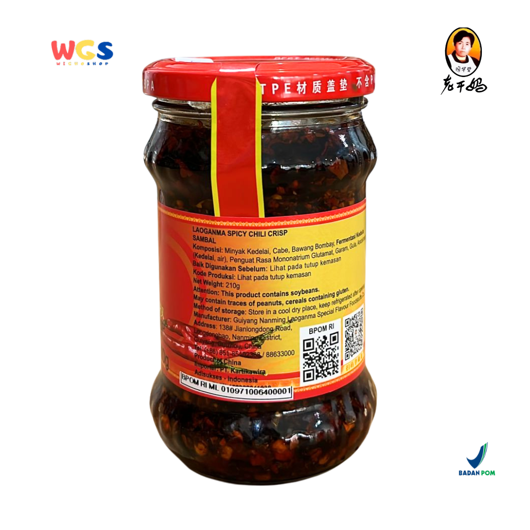 Lao gan ma Spicy Chili Crisp Sambal 210g – Authentic Chinese Spicy Sambal