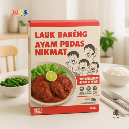 Lauk Bareng Ayam Pedas Nikmat 150g – Ayam Bumbu Rujak Siap Santap, Pedas Santai & Praktis