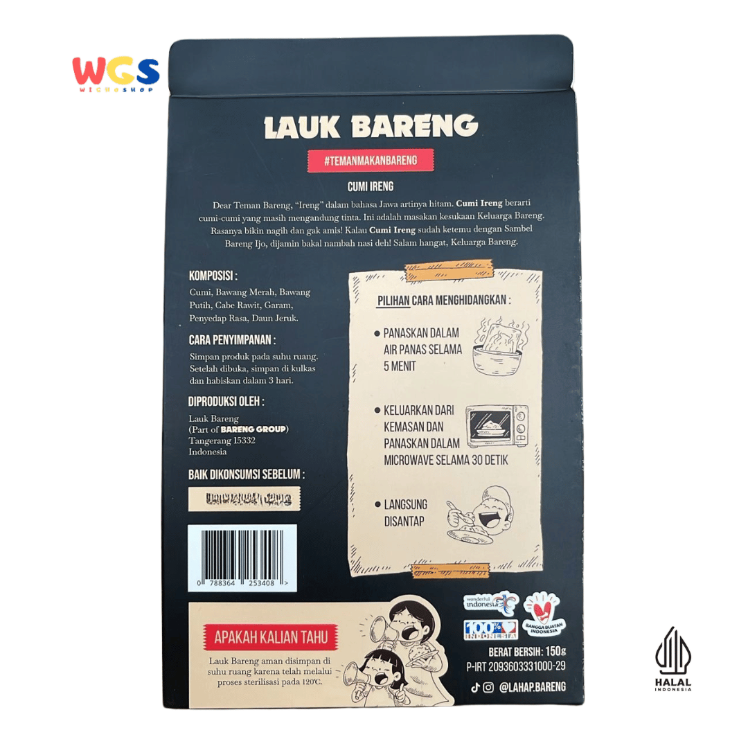 Lauk Bareng Cumi Ireng 150g – Lauk Cumi Tinta Siap Santap, Praktis & Pedas Santai
