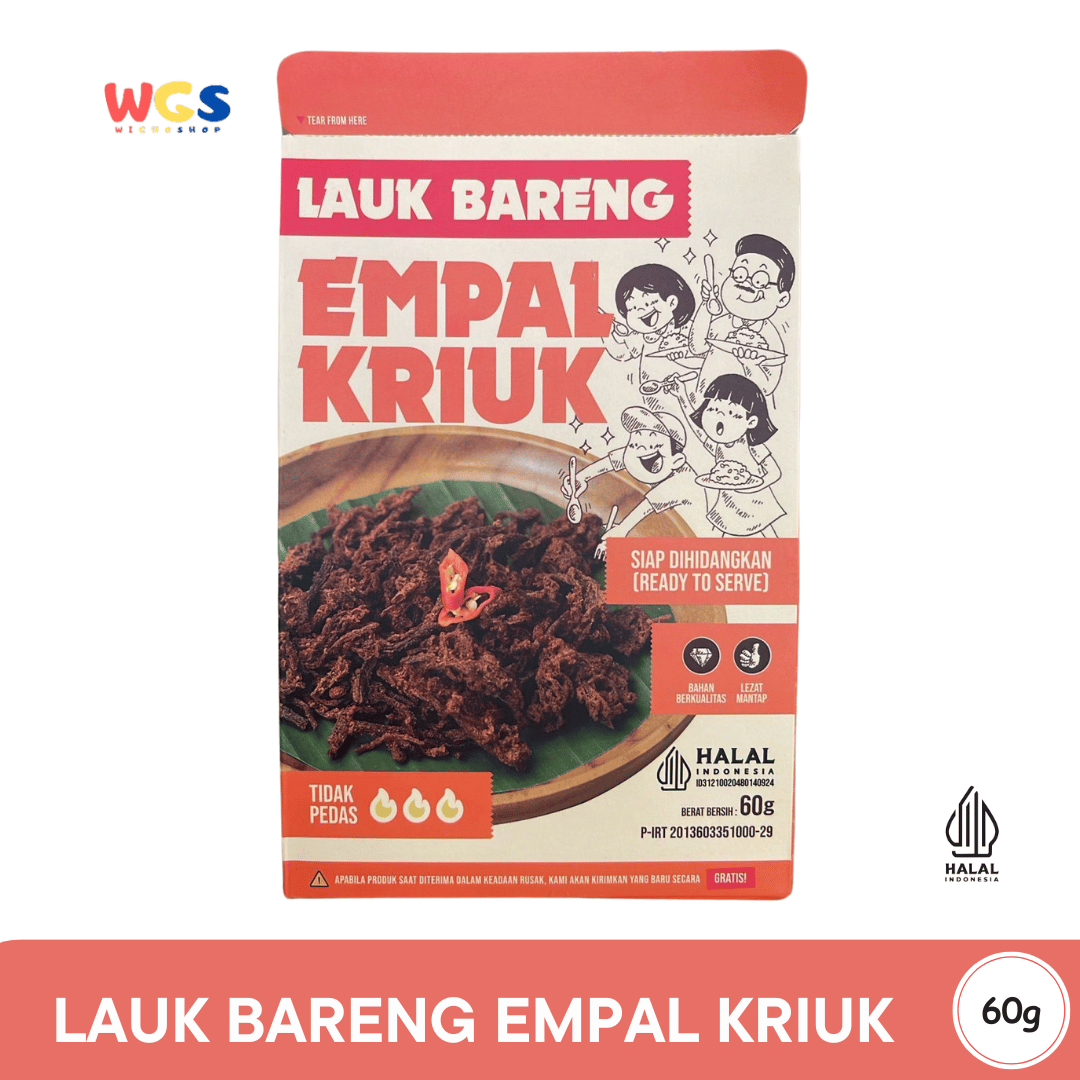 Lauk Bareng Empal Kriuk 60g – Daging Suwir Kering Renyah, Siap Santap & Tidak Pedas
