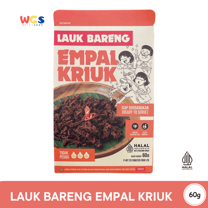 Lauk Bareng Empal Kriuk 60g – Daging Suwir Kering Renyah, Siap Santap & Tidak Pedas
