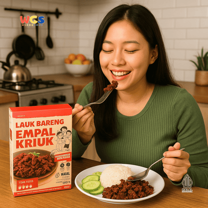 Lauk Bareng Empal Kriuk 60g – Daging Suwir Kering Renyah, Siap Santap & Tidak Pedas