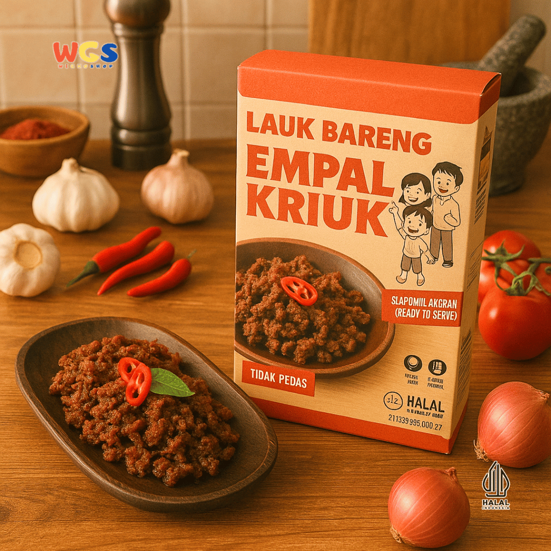 Lauk Bareng Empal Kriuk 60g – Daging Suwir Kering Renyah, Siap Santap & Tidak Pedas