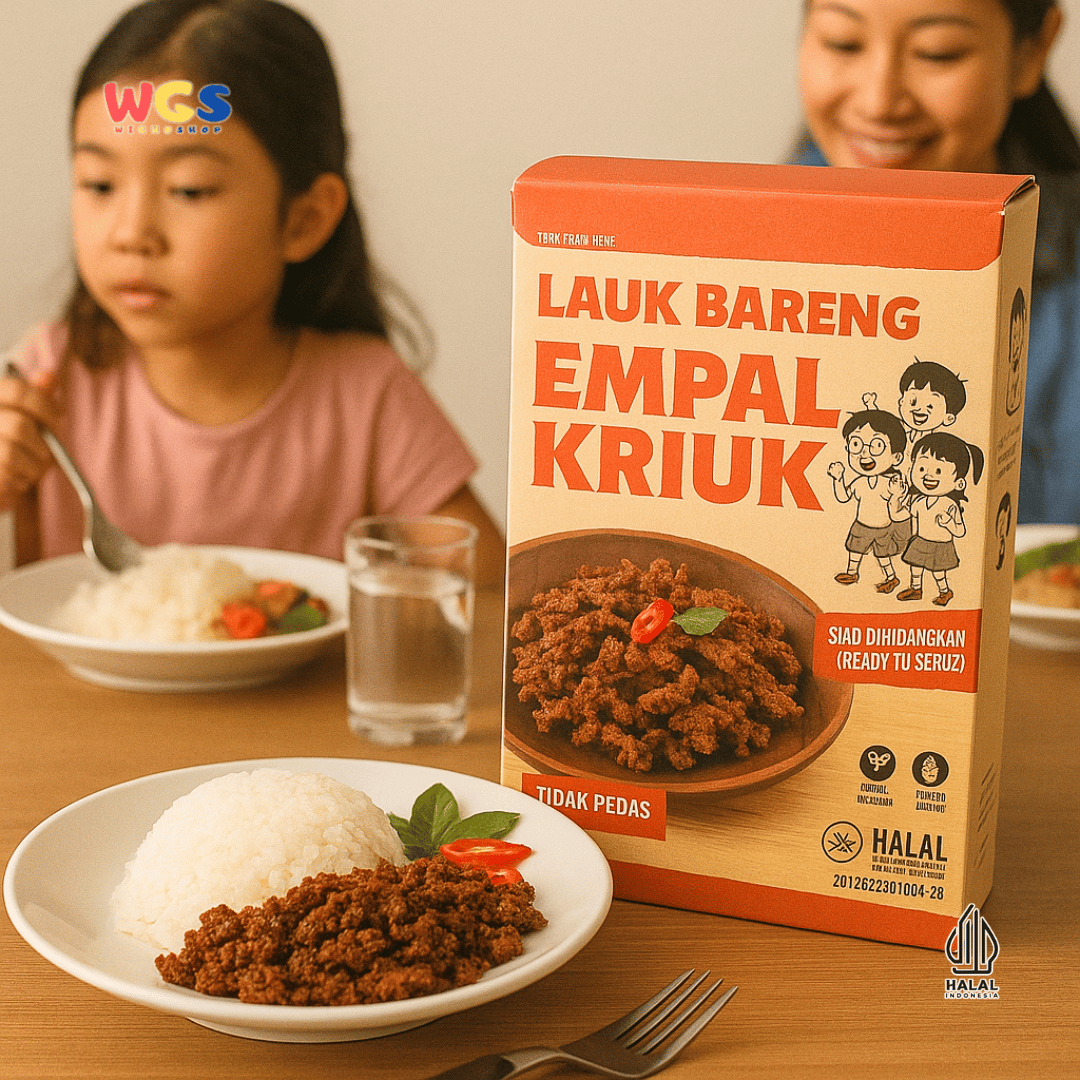 Lauk Bareng Empal Kriuk 60g – Daging Suwir Kering Renyah, Siap Santap & Tidak Pedas