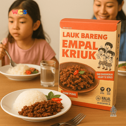 Lauk Bareng Empal Kriuk 60g – Daging Suwir Kering Renyah, Siap Santap & Tidak Pedas