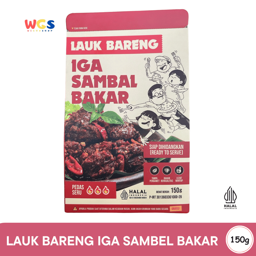 Lauk Bareng Iga Sambal Bakar 150g – Lauk Iga Pedas Siap Santap, Empuk, Berbumbu &amp; Praktis