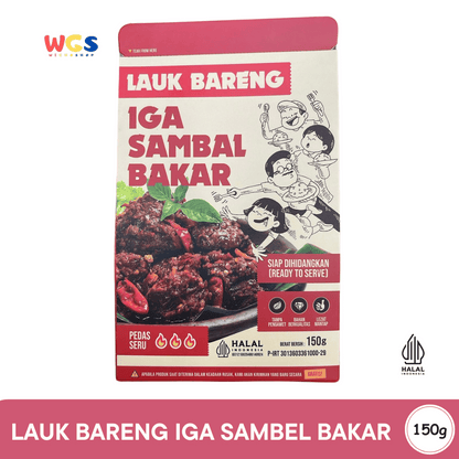 Lauk Bareng Iga Sambal Bakar 150g – Lauk Iga Pedas Siap Santap, Empuk, Berbumbu &amp; Praktis
