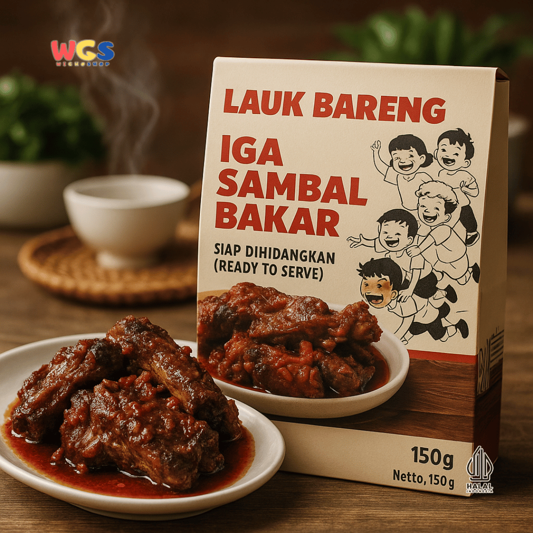 Lauk Bareng Iga Sambal Bakar 150g – Lauk Iga Pedas Siap Santap, Empuk, Berbumbu &amp; Praktis
