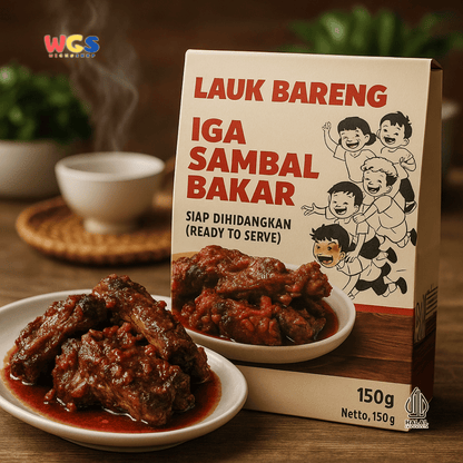 Lauk Bareng Iga Sambal Bakar 150g – Lauk Iga Pedas Siap Santap, Empuk, Berbumbu &amp; Praktis