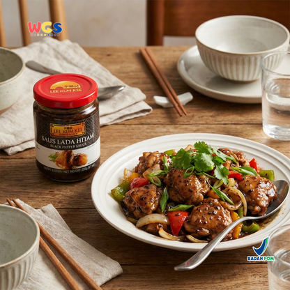 Lee Kum Kee Black Pepper Sauce 230g - Saus Lada Hitam Premium untuk Steak & Tumisan