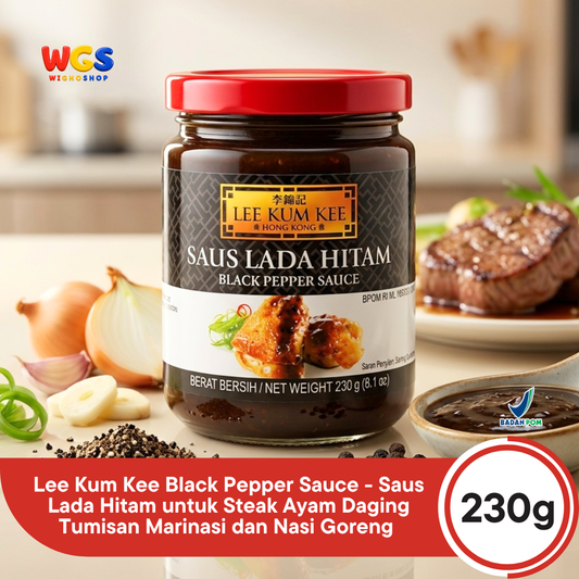 Lee Kum Kee Black Pepper Sauce 230g - Saus Lada Hitam untuk Steak Ayam Daging Tumisan Marinasi dan Nasi Goreng