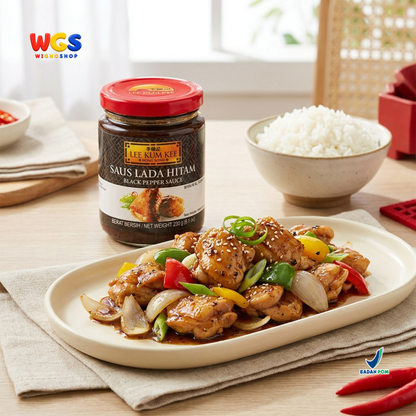 Lee Kum Kee Black Pepper Sauce 230g - Saus Lada Hitam untuk Steak Ayam Daging Tumisan Marinasi dan Nasi Goreng