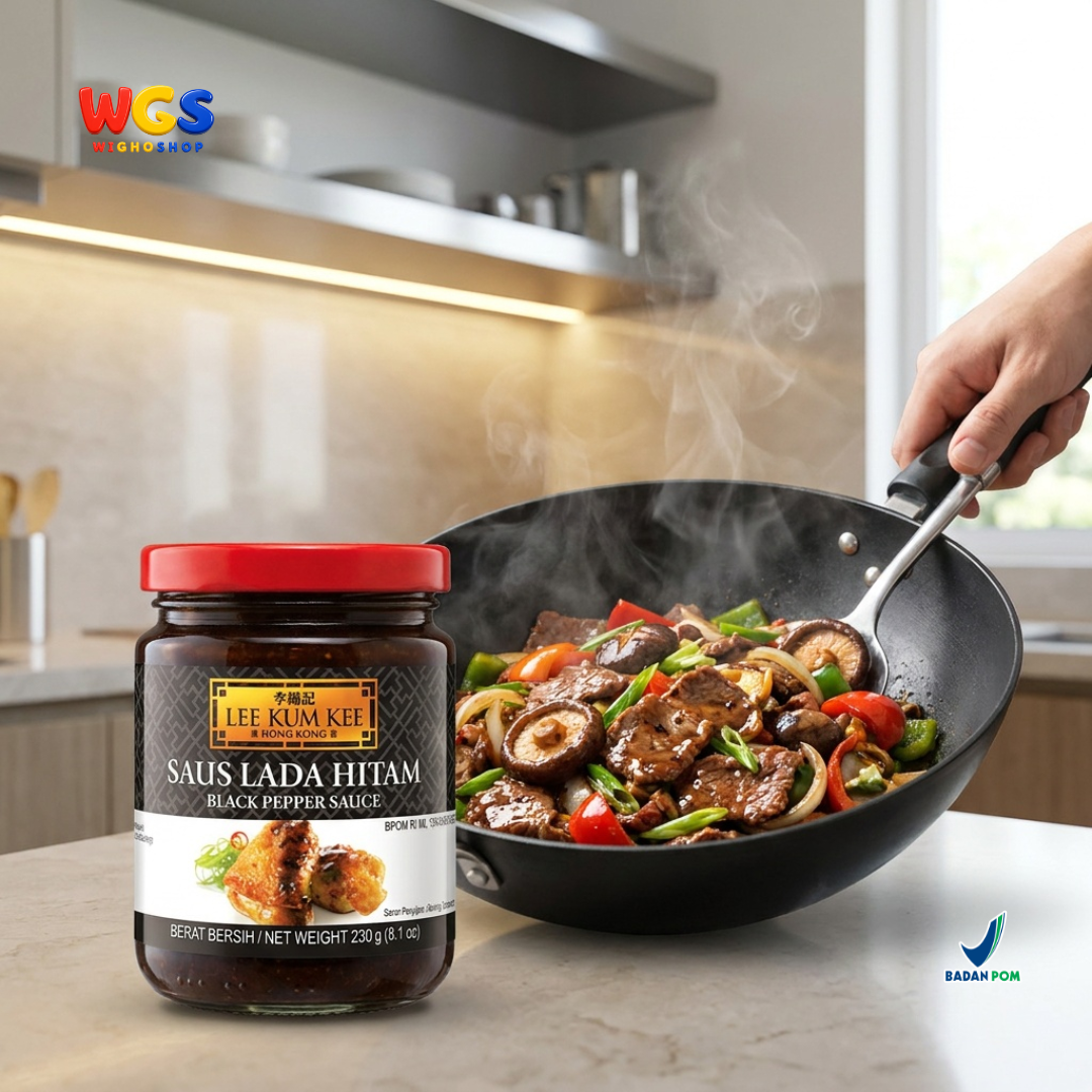 Lee Kum Kee Black Pepper Sauce 230g - Saus Lada Hitam untuk Steak Ayam Daging Tumisan Marinasi dan Nasi Goreng