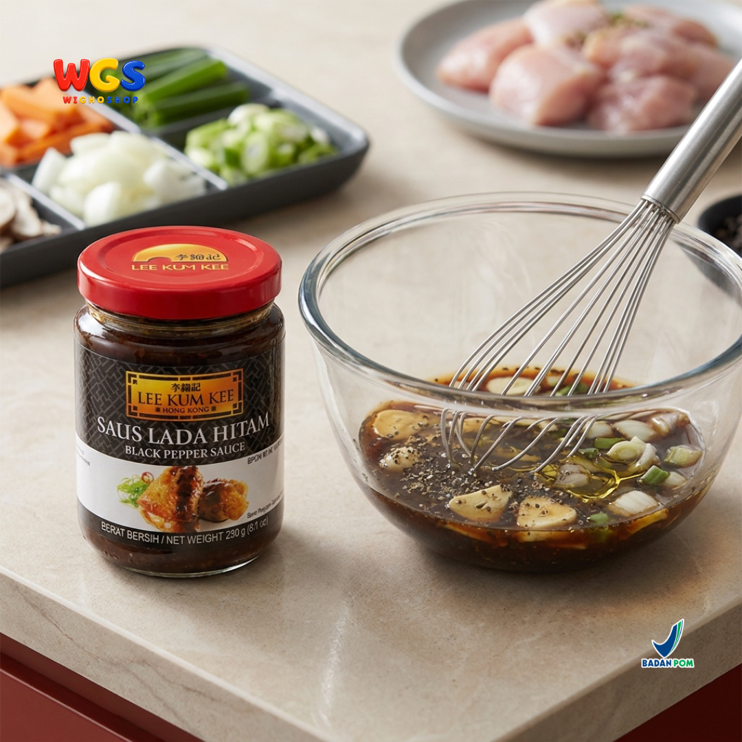 Lee Kum Kee Black Pepper Sauce 230g - Saus Lada Hitam untuk Steak Ayam Daging Tumisan Marinasi dan Nasi Goreng