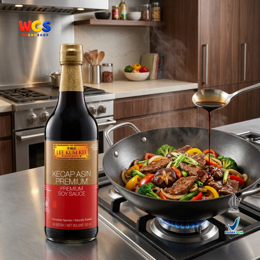 Lee Kum Kee Kecap Asin Premium Soy Sauce 500ml - Fermentasi Alami Marinasi Tumis Nasi Mie Ayam Daging