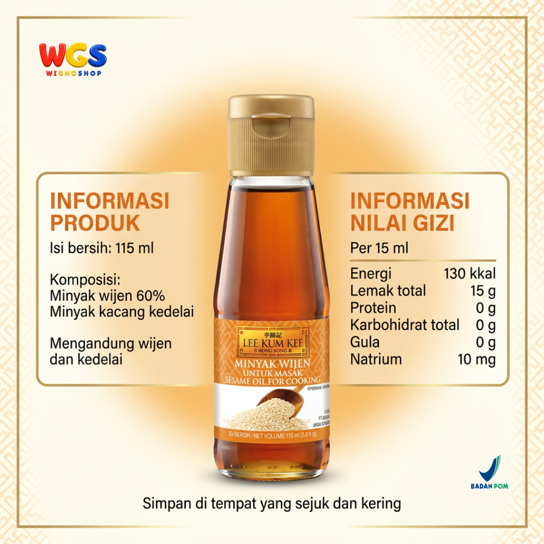 Lee Kum Kee Minyak Wijen untuk Masak 115ml - Blended Sesame Oil untuk Nasi Goreng Mie Tumisan Marinasi