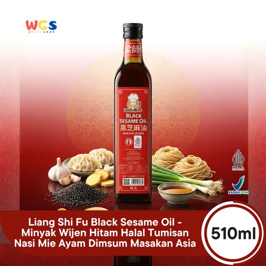 Liang Shi Fu Black Sesame Oil 510ml - Minyak Wijen Hitam Halal Tumisan Nasi Mie Ayam Dimsum Masakan Asia