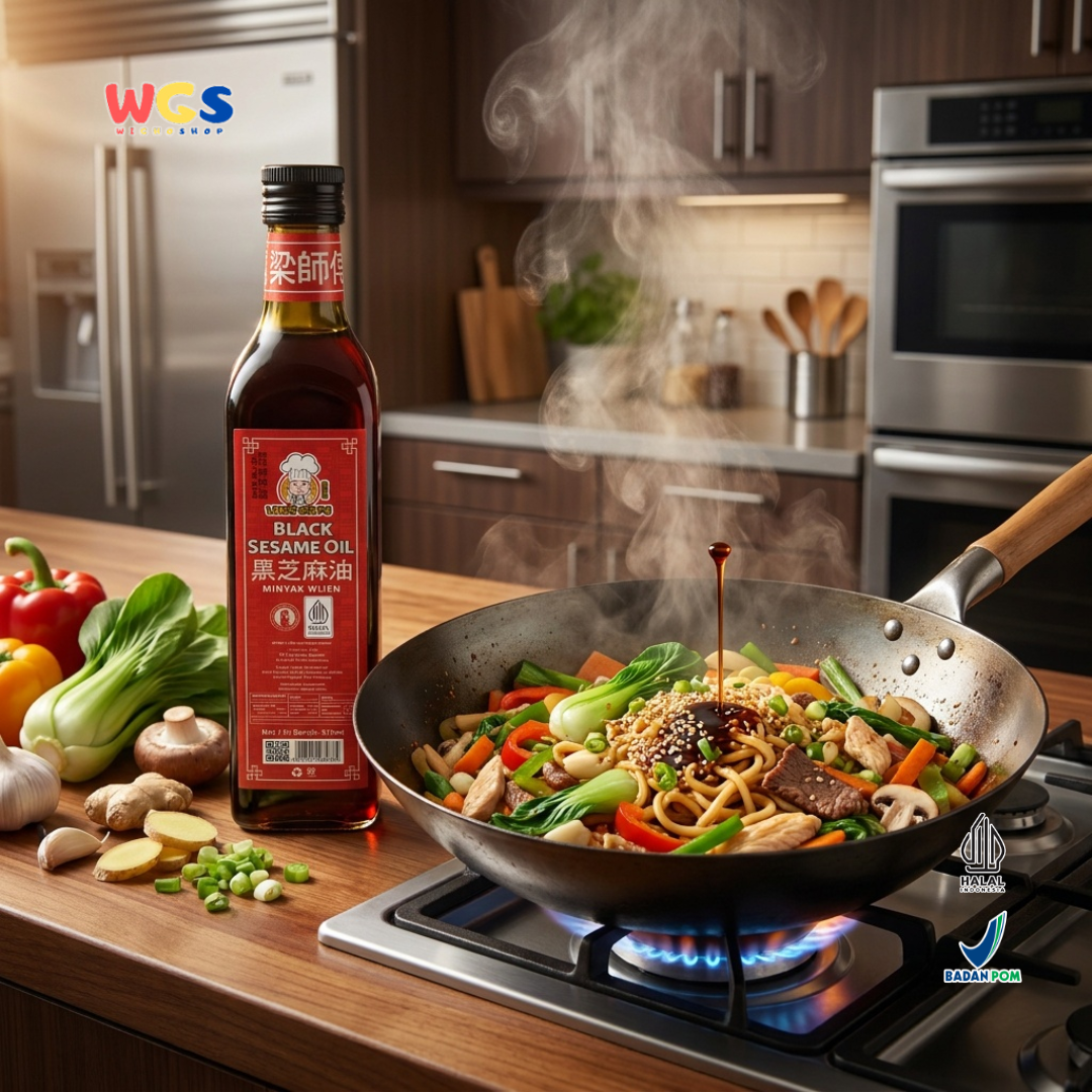 Liang Shi Fu Black Sesame Oil 510ml - Minyak Wijen Hitam Halal Tumisan Nasi Mie Ayam Dimsum Masakan Asia