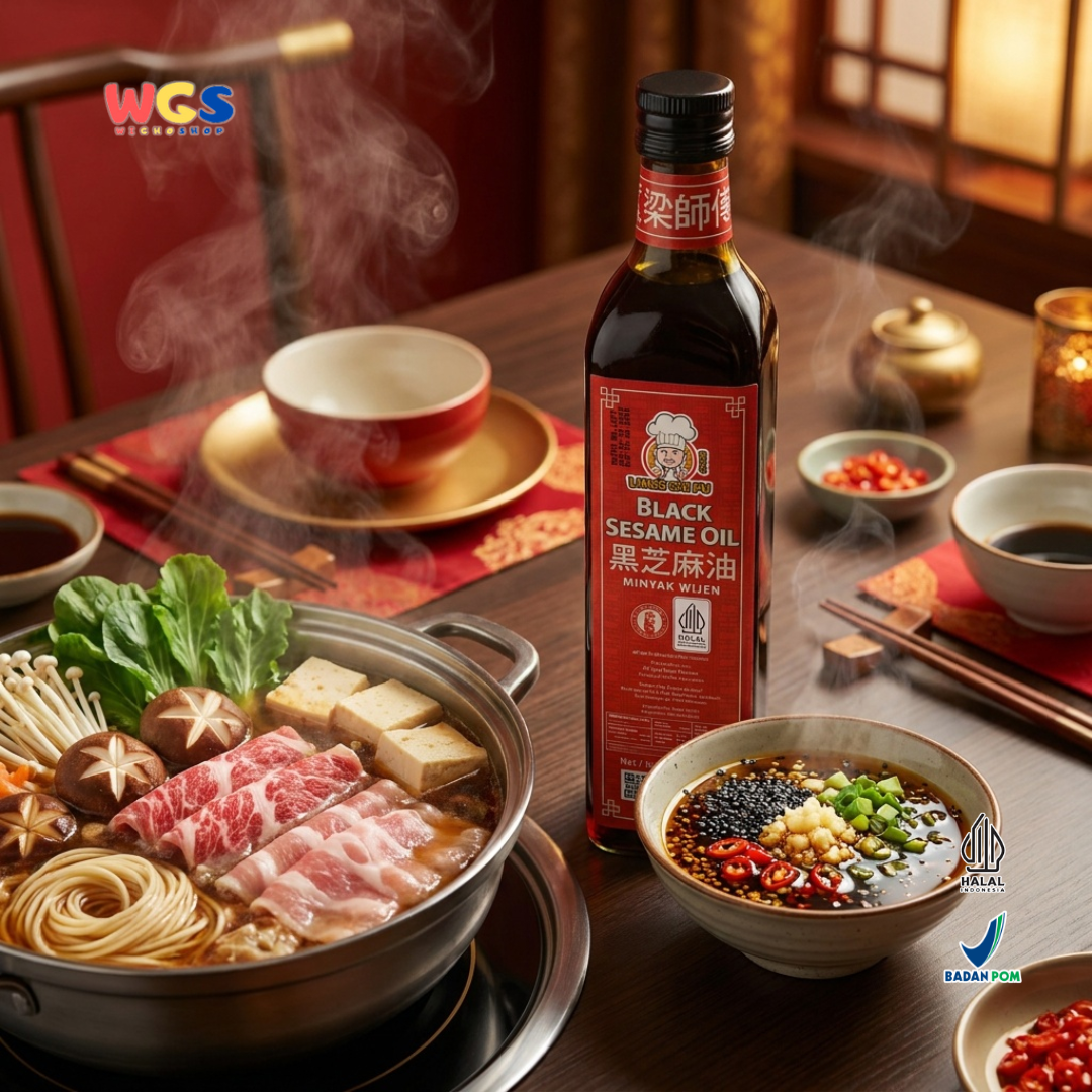 Liang Shi Fu Black Sesame Oil 510ml - Minyak Wijen Hitam Halal Tumisan Nasi Mie Ayam Dimsum Masakan Asia