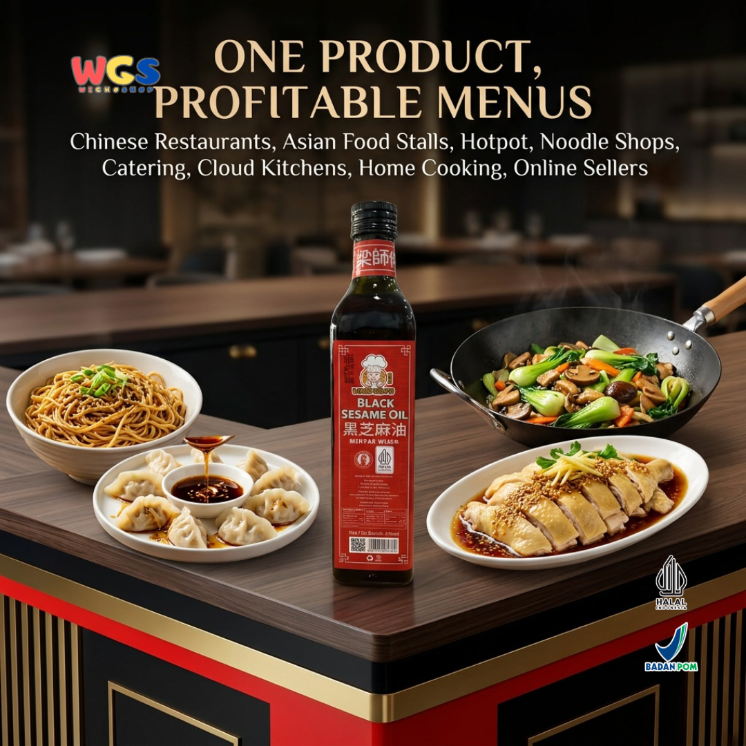 Liang Shi Fu Black Sesame Oil 510ml - Minyak Wijen Hitam Halal Tumisan Nasi Mie Ayam Dimsum Masakan Asia