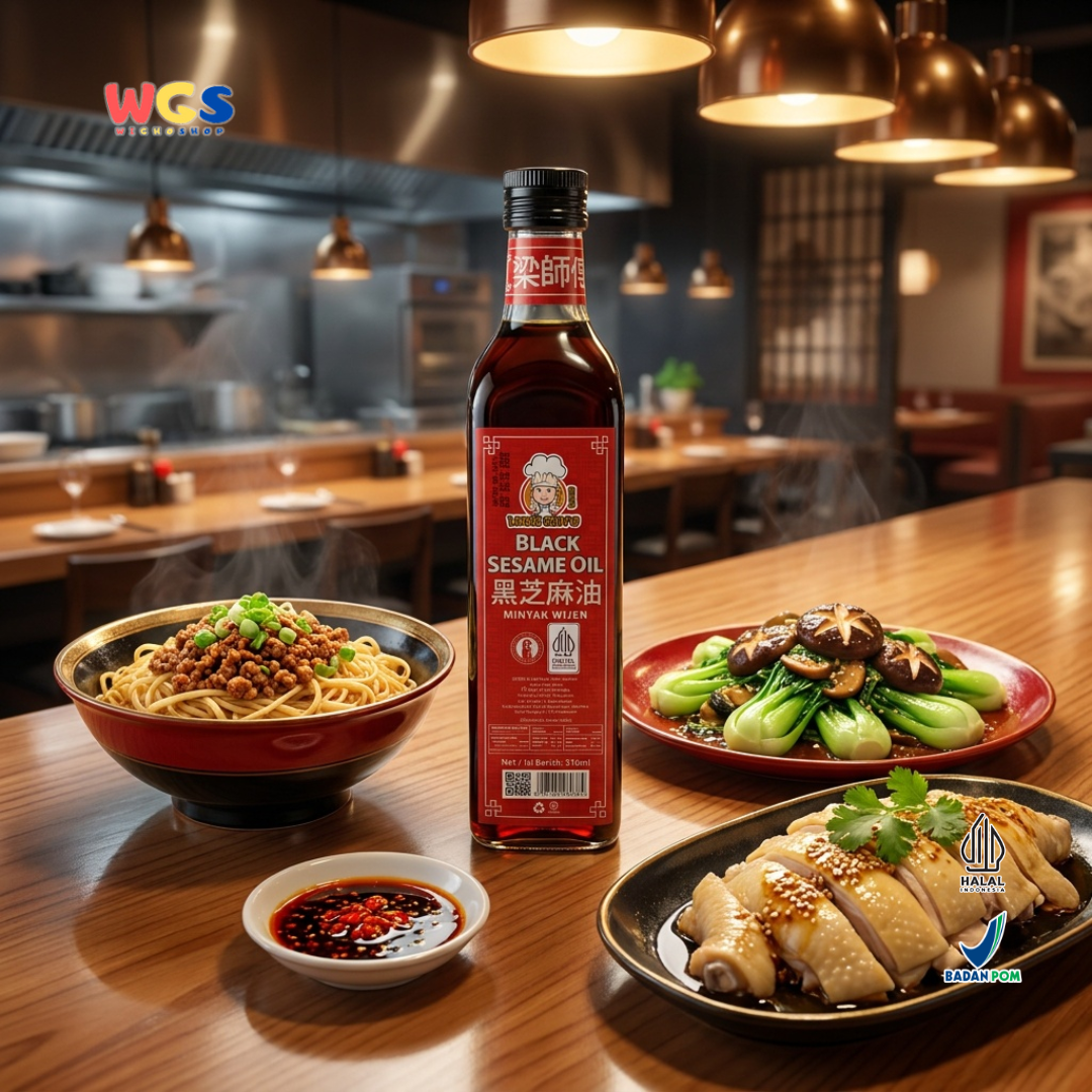 Liang Shi Fu Black Sesame Oil 510ml - Minyak Wijen Hitam Halal Tumisan Nasi Mie Ayam Dimsum Masakan Asia