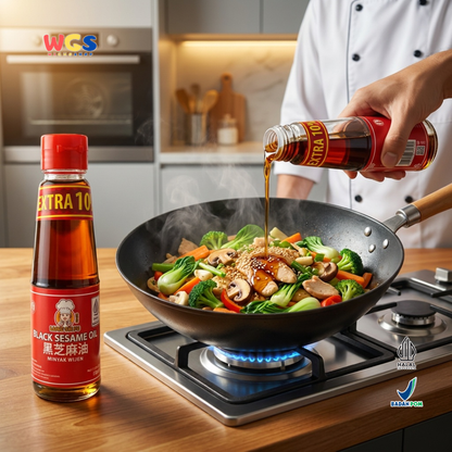 Liang Shi Fu Black Sesame Oil Extra 10% 110ml - Minyak Wijen Hitam Halal Tumisan Mie Ayam Dimsum Masakan Asia