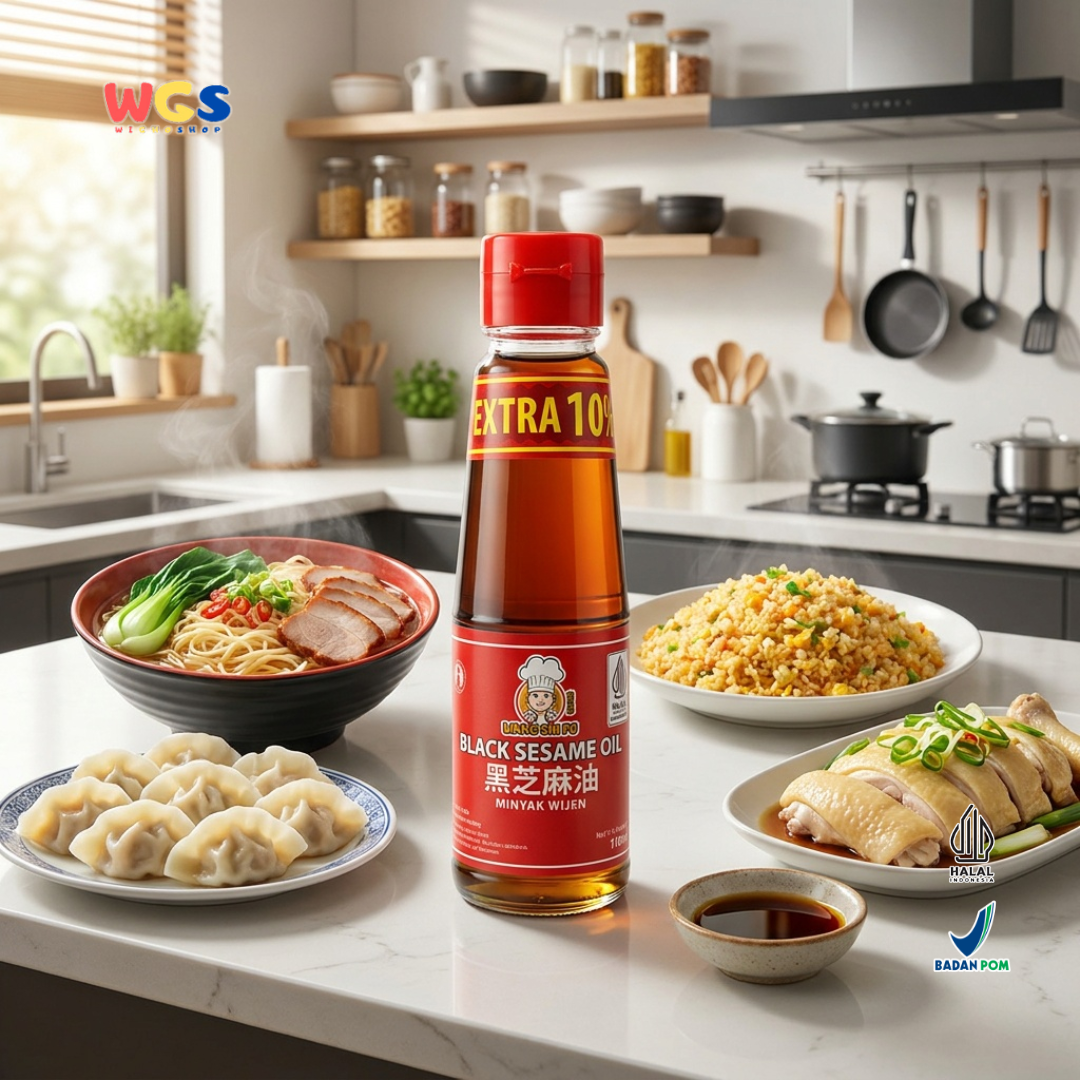 Liang Shi Fu Black Sesame Oil Extra 10% 110ml - Minyak Wijen Hitam Halal Tumisan Mie Ayam Dimsum Masakan Asia