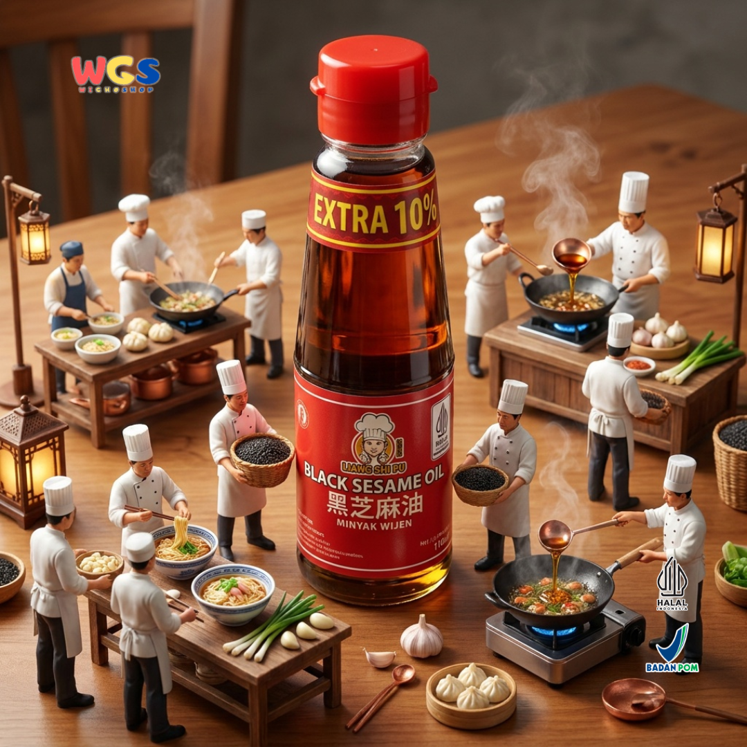 Liang Shi Fu Black Sesame Oil Extra 10% 110ml - Minyak Wijen Hitam Halal Tumisan Mie Ayam Dimsum Masakan Asia