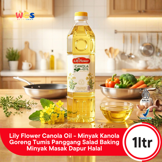 Lily Flower Canola Oil 1L - Minyak Kanola Goreng Tumis Panggang Salad Baking Minyak Masak Dapur Halal