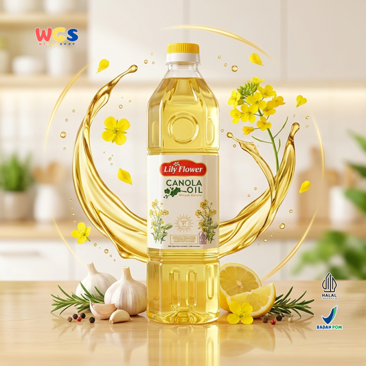 Lily Flower Canola Oil 1L - Minyak Kanola Goreng Tumis Panggang Salad Baking Minyak Masak Dapur Halal