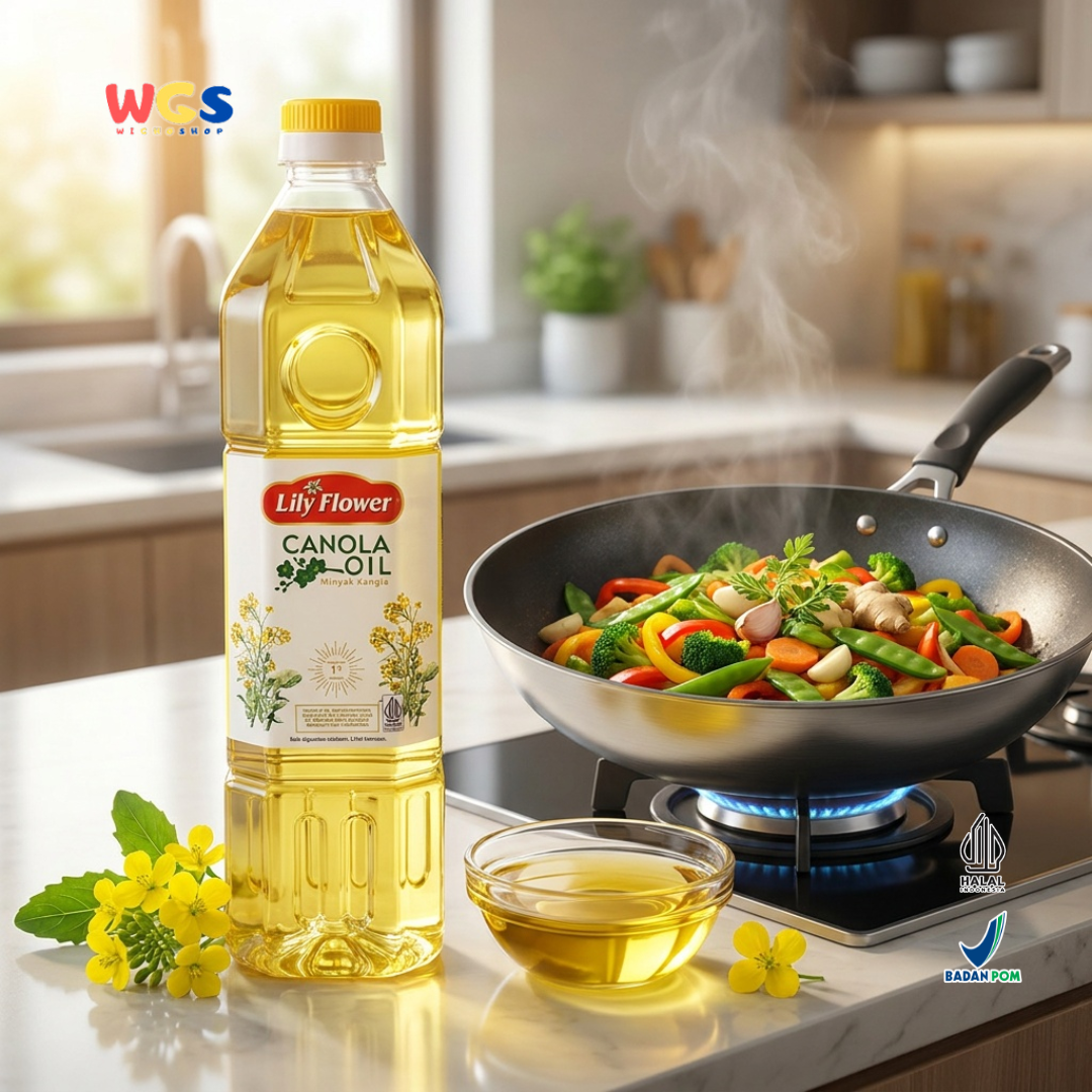Lily Flower Canola Oil 1L - Minyak Kanola Goreng Tumis Panggang Salad Baking Minyak Masak Dapur Halal