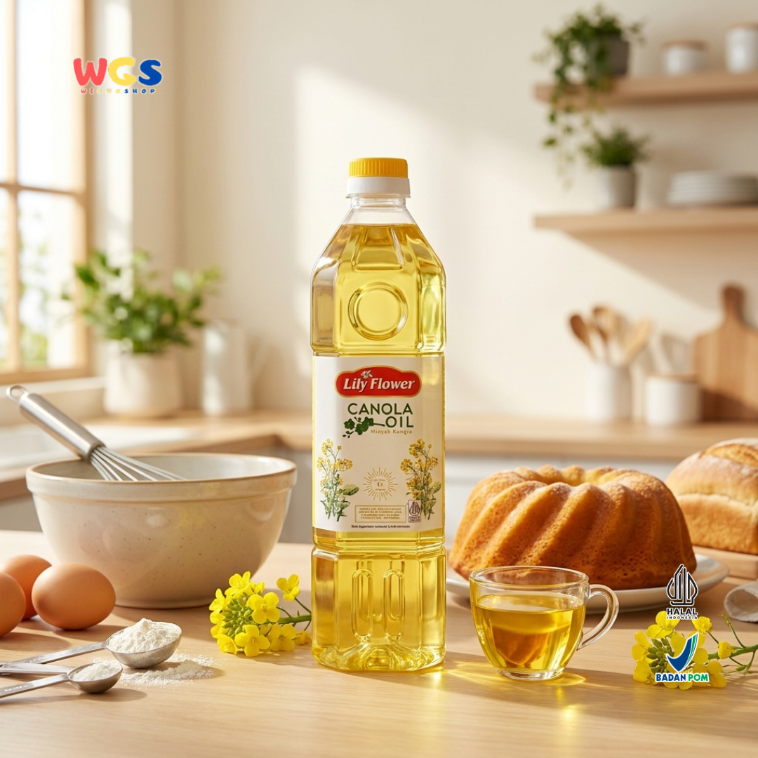 Lily Flower Canola Oil 1L - Minyak Kanola Goreng Tumis Panggang Salad Baking Minyak Masak Dapur Halal