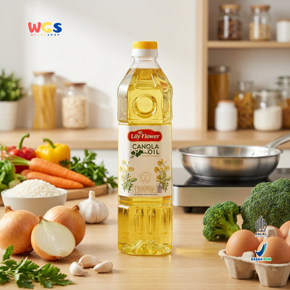 Lily Flower Canola Oil 1L - Minyak Kanola Goreng Tumis Panggang Salad Baking Minyak Masak Dapur Halal