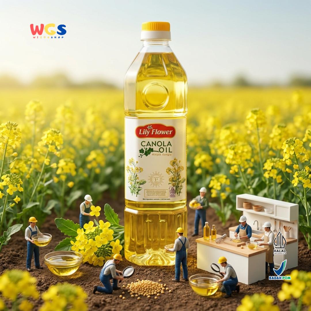 Lily Flower Canola Oil 1L - Minyak Kanola Goreng Tumis Panggang Salad Baking Minyak Masak Dapur Halal