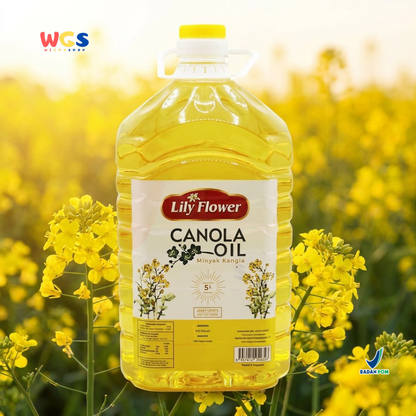 Lily Flower Canola Cooking Oil 5L - Minyak Kanola untuk Goreng Tumis Masak Salad Dressing Baking