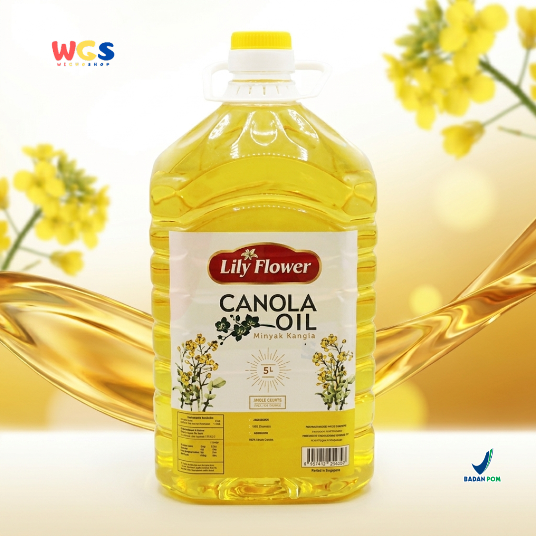 Lily Flower Canola Cooking Oil 5L - Minyak Kanola untuk Goreng Tumis Masak Salad Dressing Baking