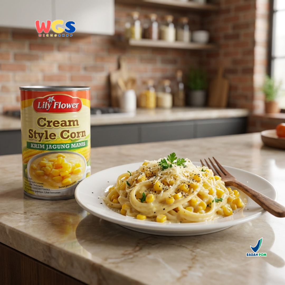 Lily Flower Cream Style Corn 425g – Soft &amp; Delicious Sweet Corn Cream for Various Dishes