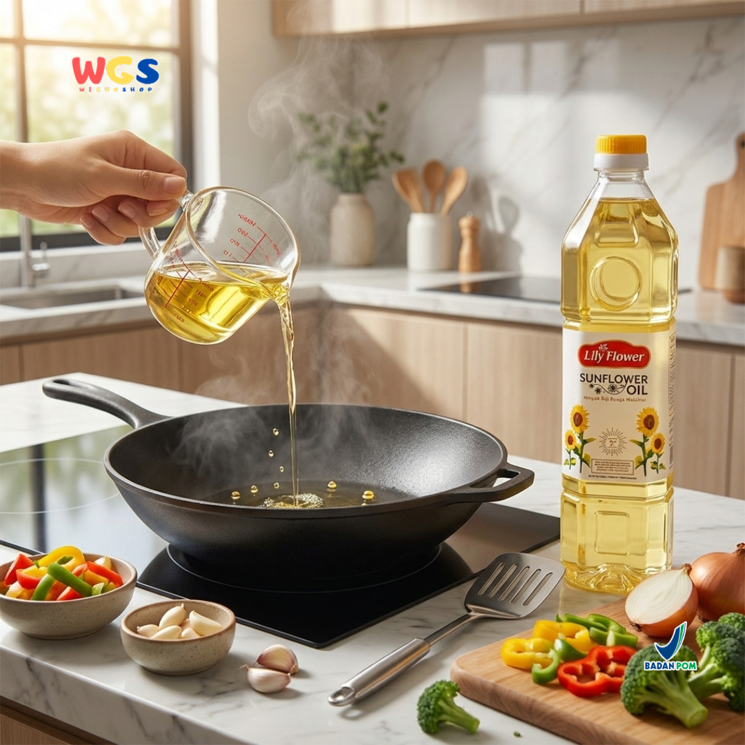 Lily Flower Sunflower Cooking Oil 1L - Healthy and High-Quality Sunflower Seed Oil