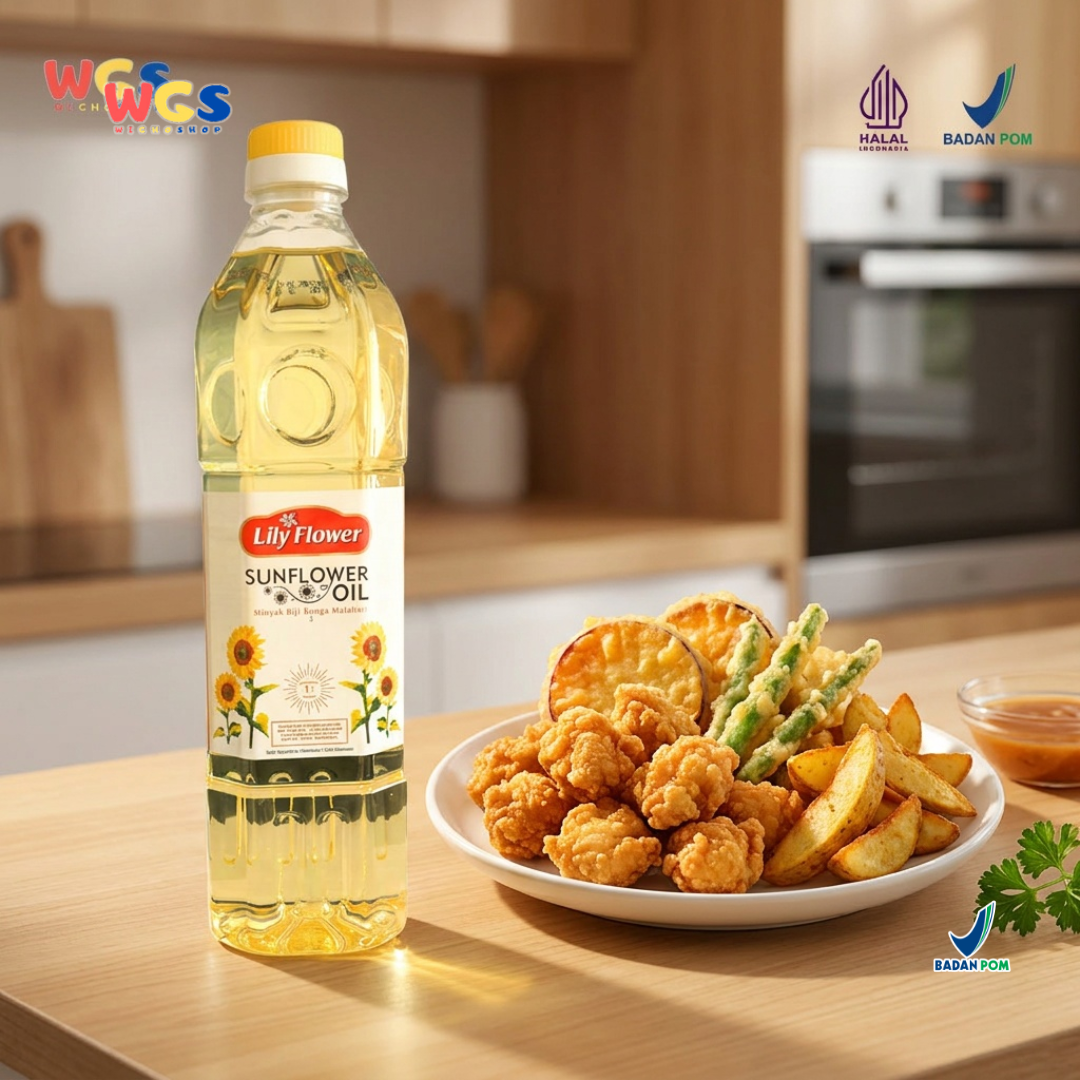 Lily Flower Sunflower Cooking Oil 1L - Healthy and High-Quality Sunflower Seed Oil