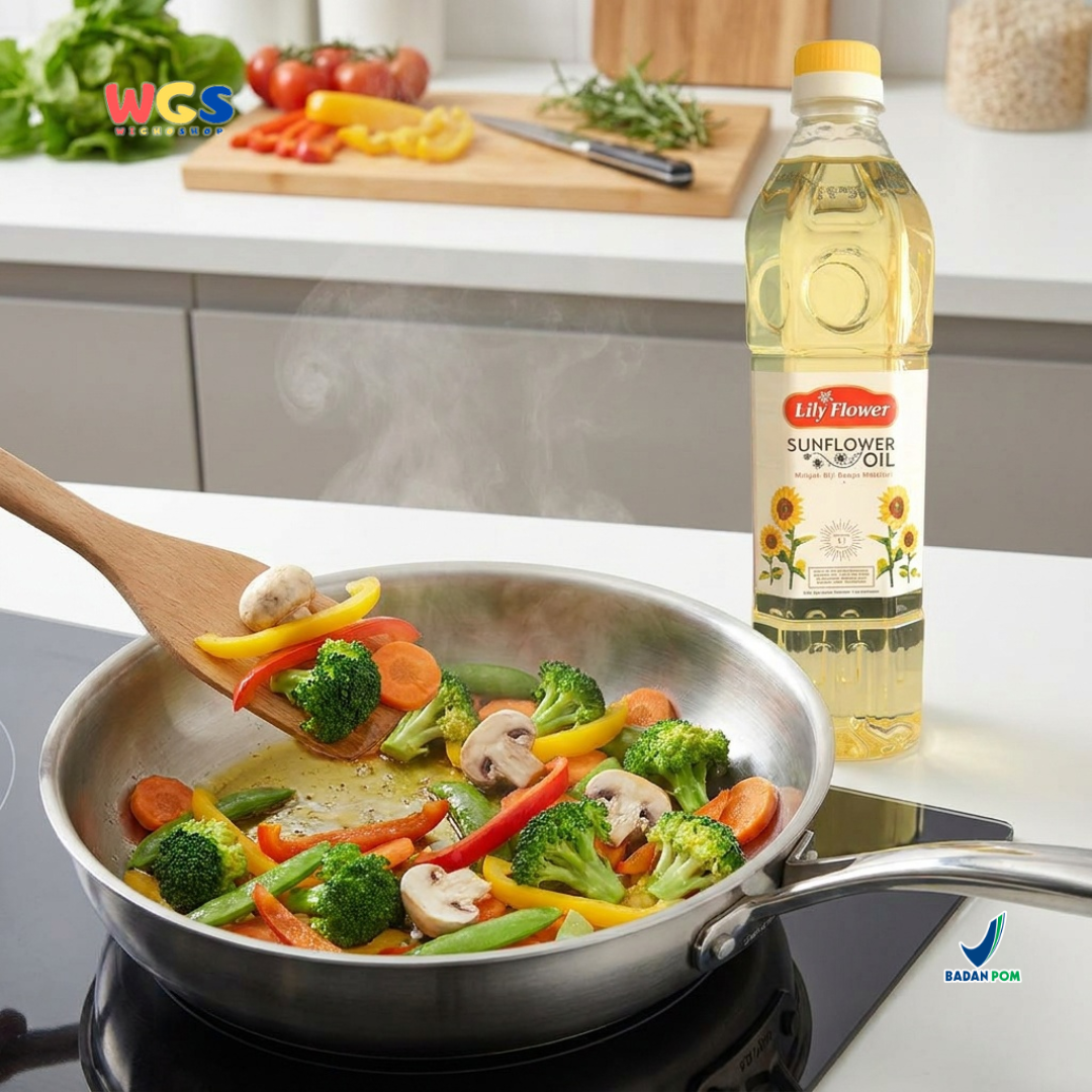 Lily Flower Sunflower Cooking Oil 1L - Healthy and High-Quality Sunflower Seed Oil