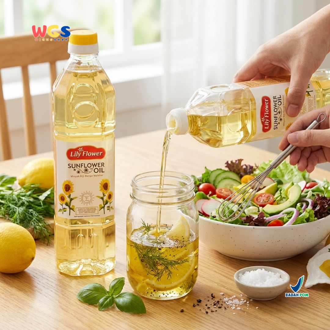 Lily Flower Sunflower Cooking Oil 1L - Healthy and High-Quality Sunflower Seed Oil