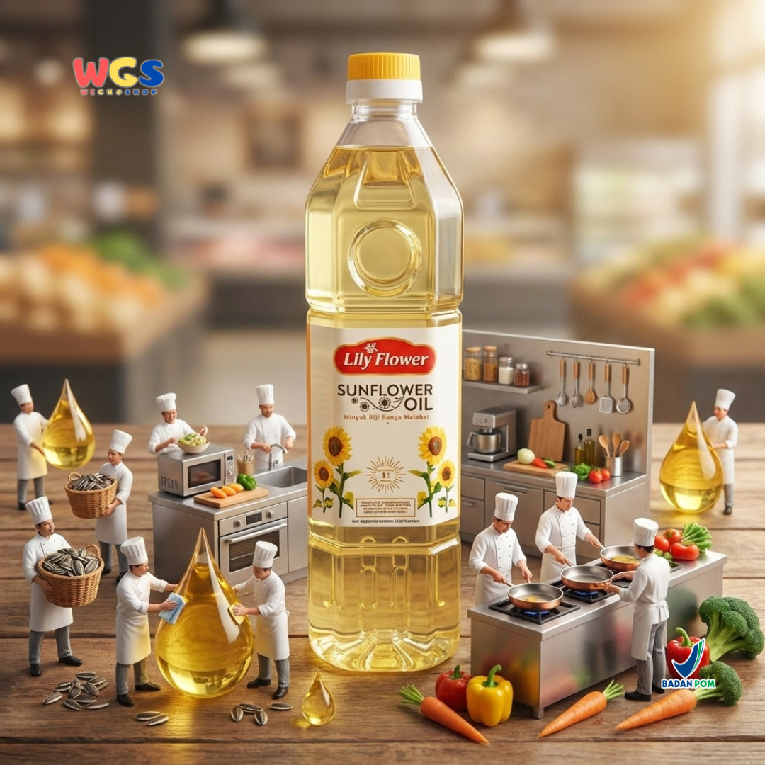 Lily Flower Sunflower Cooking Oil 1L - Healthy and High-Quality Sunflower Seed Oil